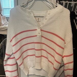 Jessica Simpson White and Pink Striped Sweater